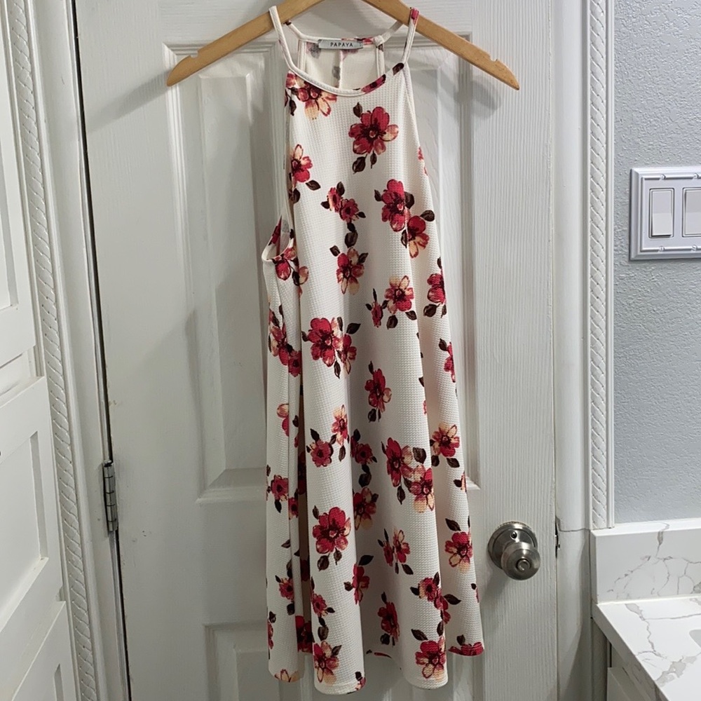 Papaya Floral Dress